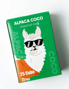 Уголь для кальяна AlpacaCoco – кокосовый 72 шт (25 мм)