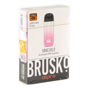 Электронная система BRUSKO Minican 2 – 400 mAh розово-белый градиент