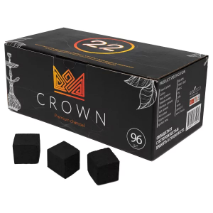 Уголь для кальяна Crown – кокосовый 96 шт (22 мм)