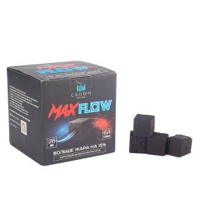 Уголь для кальяна Crown Maxflow – кокосовый 64 шт (26 мм)