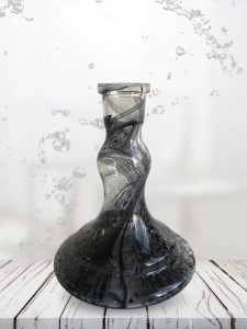 Колба для кальяна Vessel Glass Волна чёрный алебастр