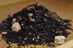Черный чай листовой клубника с корицей, Германия, 100 гр.