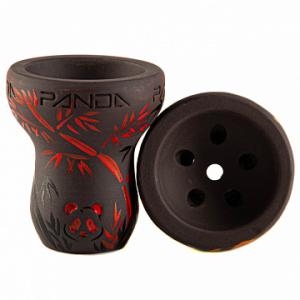 Чашка Panda турка тёмная с принтом чёрно-красная