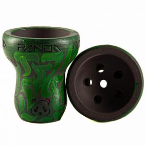 Чашка Panda турка тёмная с принтом зелёная