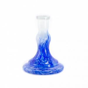 Колба для кальяна Vessel Glass Волна крошка бело-синяя