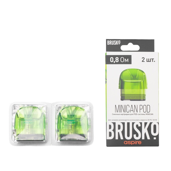Картридж к электронной системе BRUSKO Minican зеленый 2шт. 08