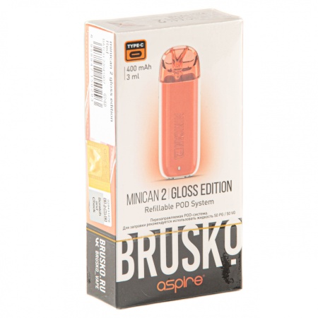 Электронная система BRUSKO Minican 2 – Gloss Edition 400 mAh Красный