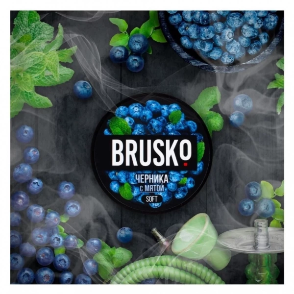 Смесь для кальяна BRUSKO MEDIUM – Черника с мятой 250 гр.