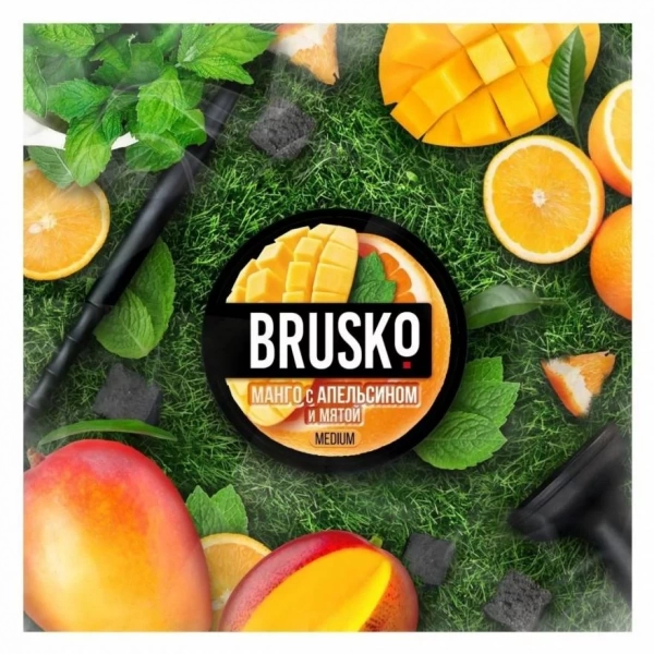 Смесь для кальяна BRUSKO STRONG – Манго c апельсином и мятой 50 гр.