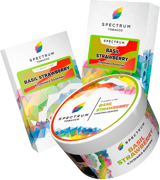 Табак для кальяна Spectrum – Basil strawberry 200 гр.