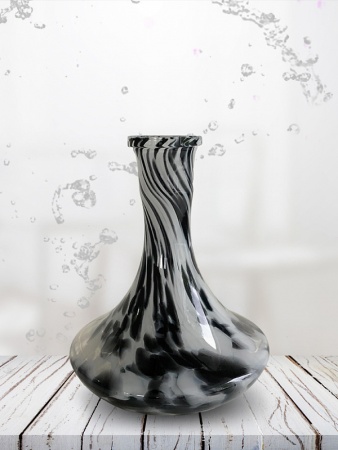 Колба для кальяна Vessel Glass Крафт крошка бело-чёрная