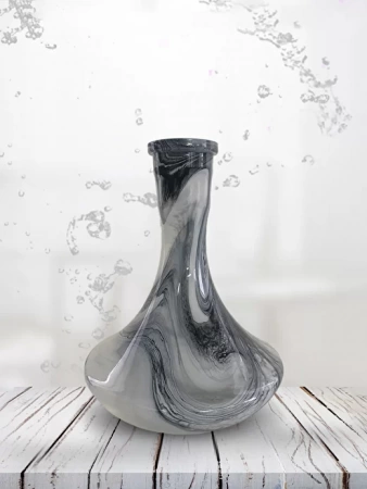 Колба для кальяна Vessel Glass Крафт мрамор чёрно-белый