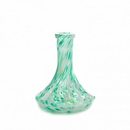 Колба для кальяна Vessel Glass Крафт крошка бело-зелёная