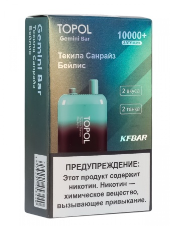 Электронная сигарета TOPOL GEMINI BAR – Текила Санрайз | Бейлис 2 вкуса 10000+ затяжек