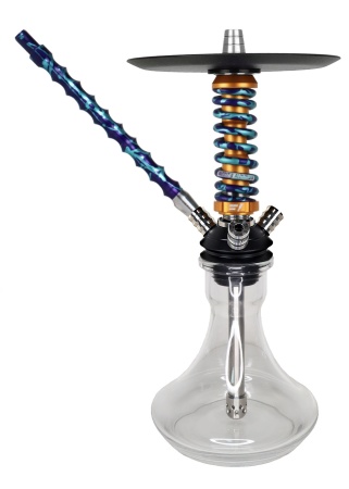 Кальян MAMAY CUSTOMS Coilover Micro золотой сплеш-голубой камуфляж (без колбы)