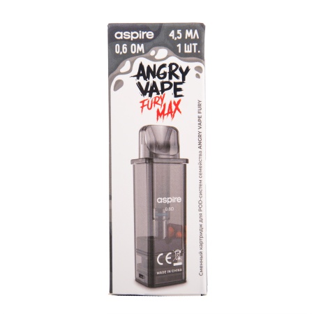 Картридж к электронной системе BRUSKO Angry VapeFury Max чёрный 4.5 мл 0.6 Ом 1шт