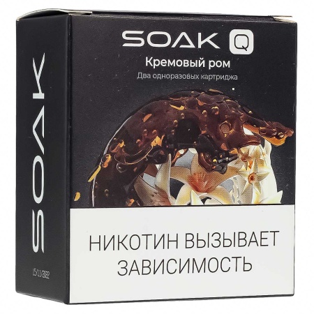 Картридж SOAK Q – Кремовый ром 1500 затяжек 2шт