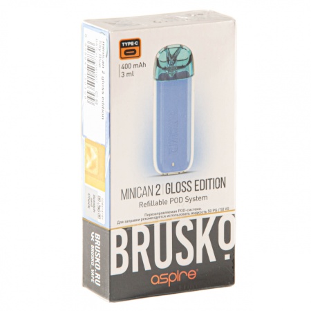 Электронная система BRUSKO Minican 2 – Gloss Edition 400 mAh Небесно-голубой
